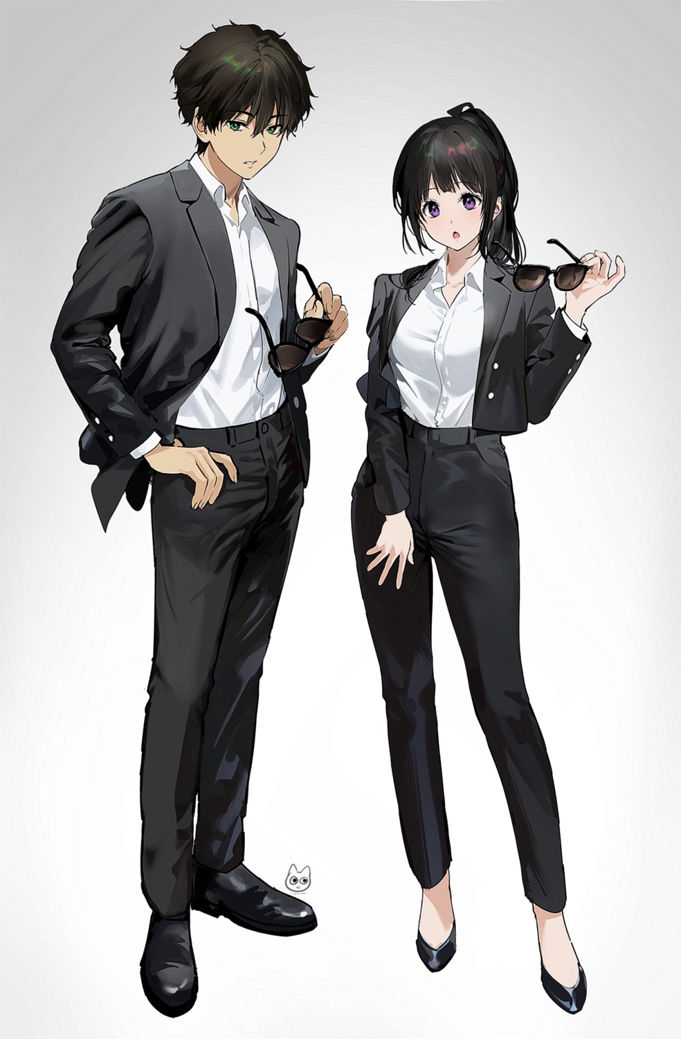 business_suit chitanda_eru hyouka megane mery_(yangmalgage) oreki_houtarou