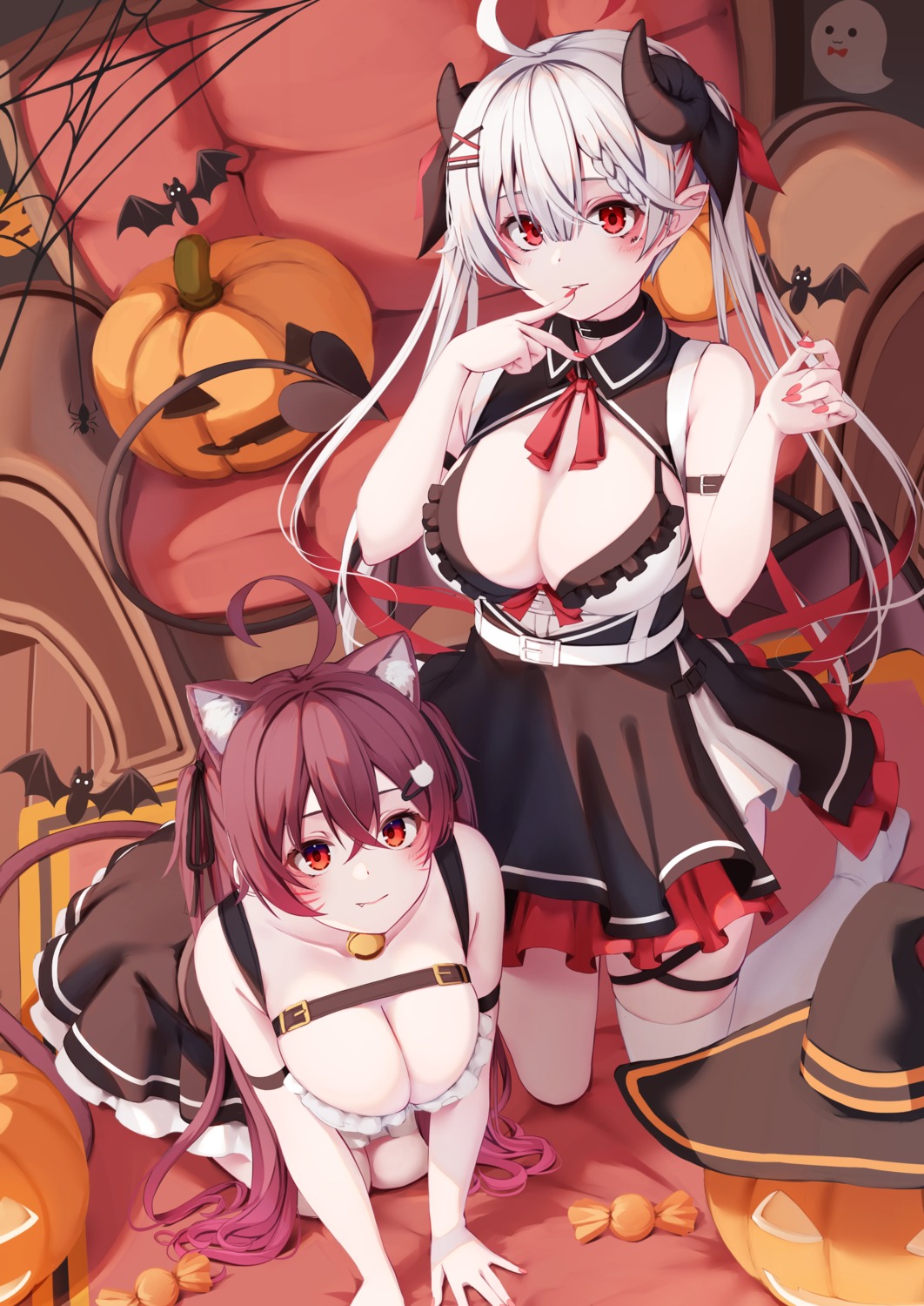 animal_ears bra devil garter halloween horns nekomimi nyan_(reinyan_007) pointy_ears tail thighhighs wings