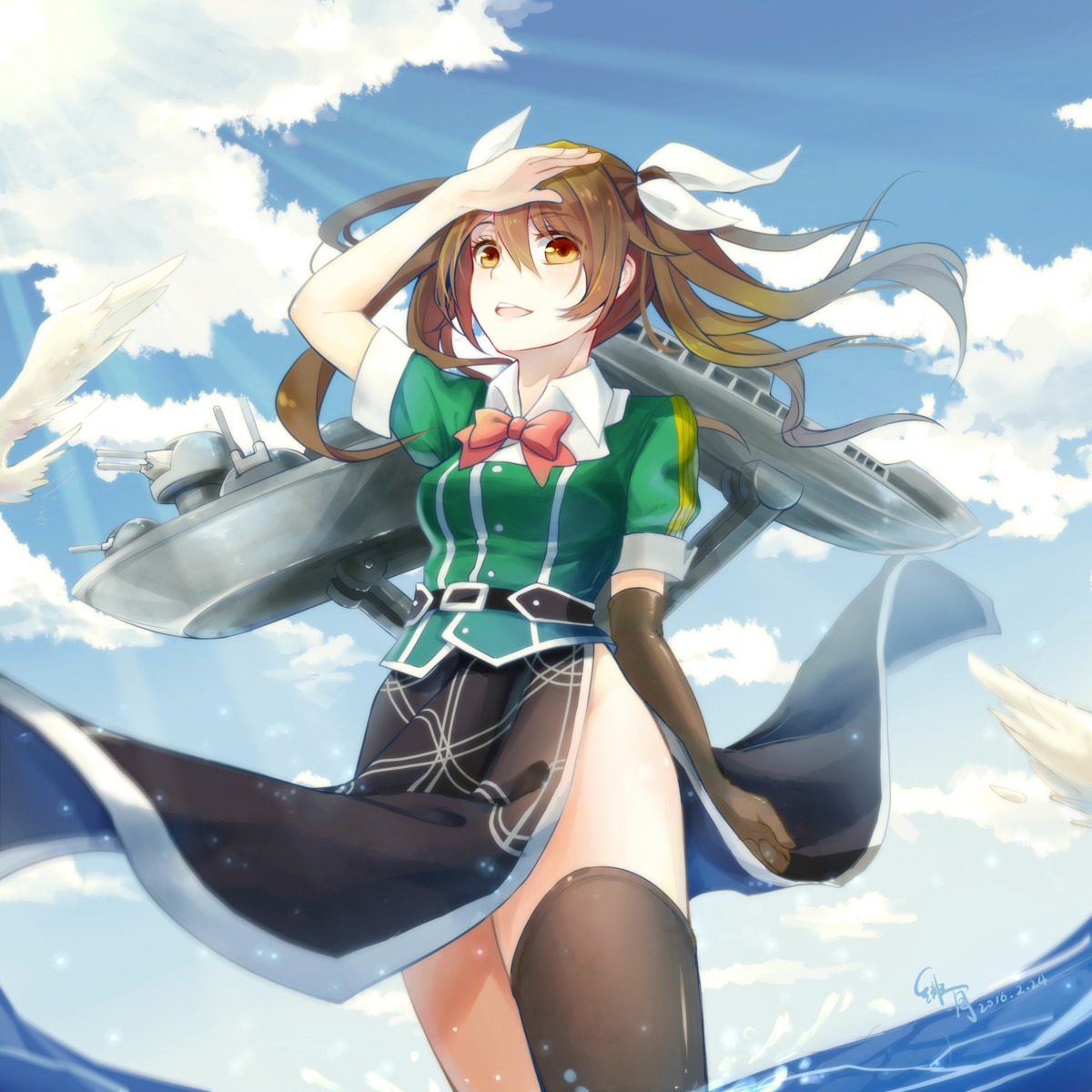 kantai_collection nopan scarlet_moon thighhighs tone_(kancolle)