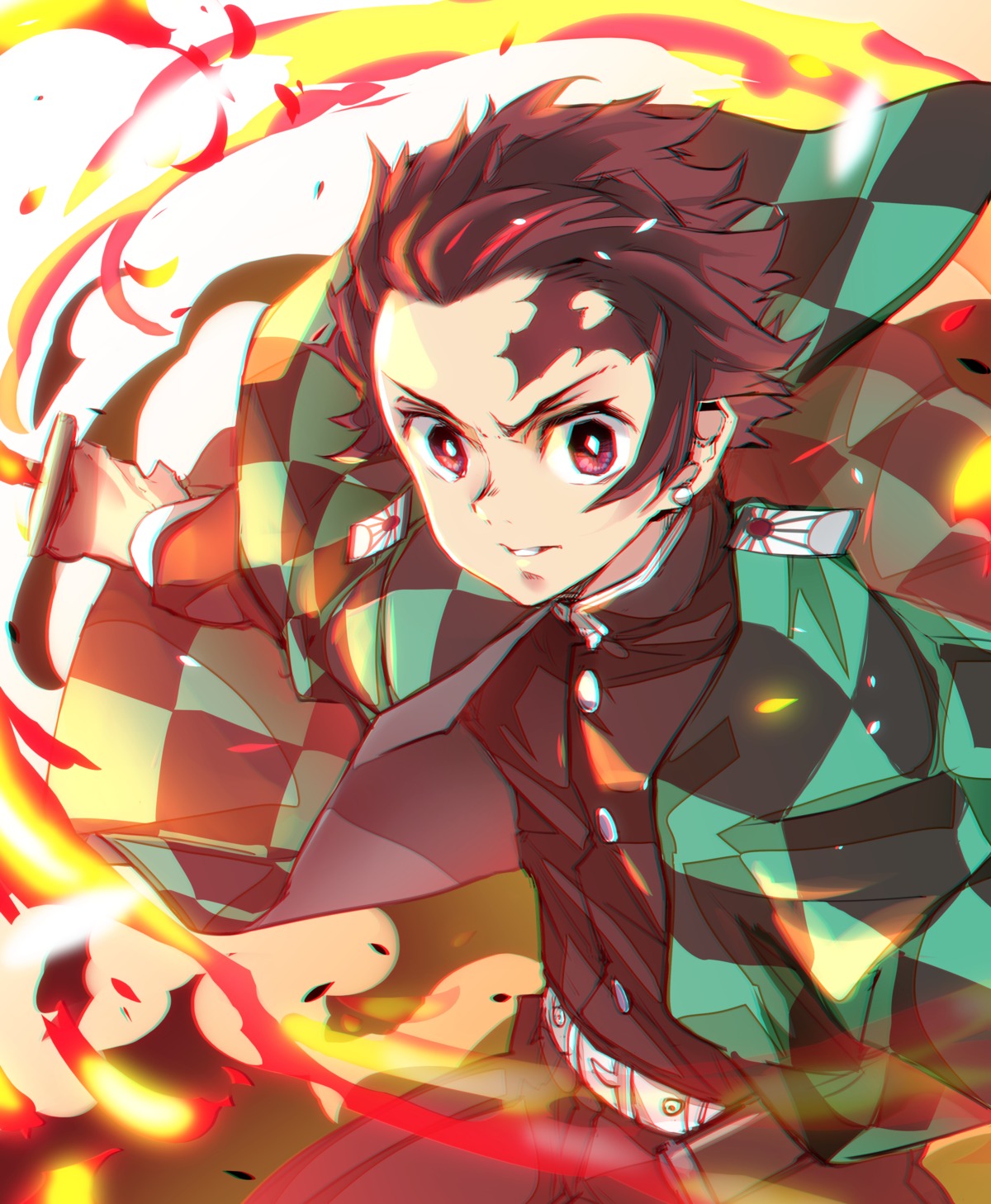 hong_(white_spider) kamado_tanjirou kimetsu_no_yaiba male sword