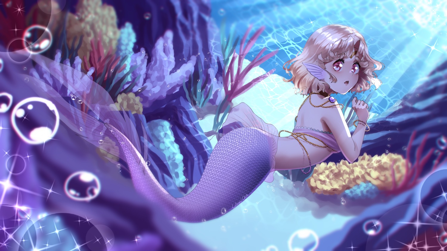 bikini_top mermaid monster_girl swimsuits tagme tail