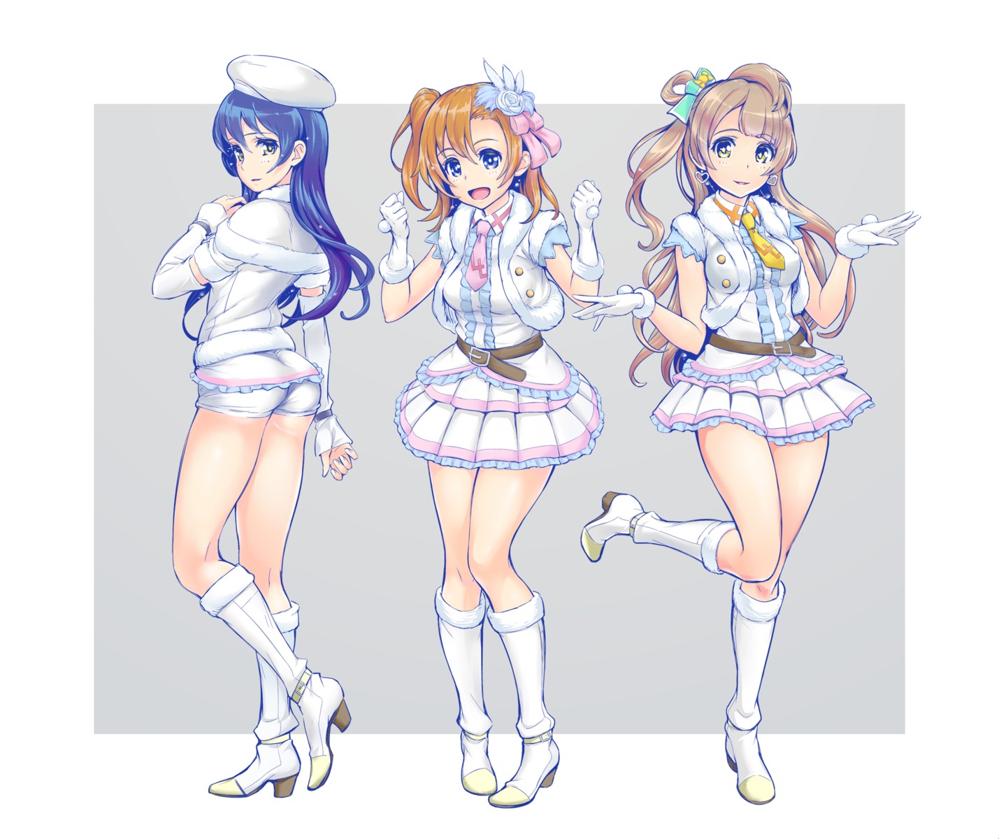 ass heels kima-gray kousaka_honoka love_live! minami_kotori sonoda_umi