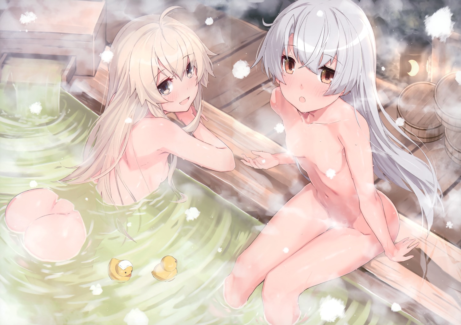 amatsukaze_(kancolle) ass bathing censored kantai_collection naked onsen shimakaze_(kancolle) takanashi_kei_(hitsujikan) wet