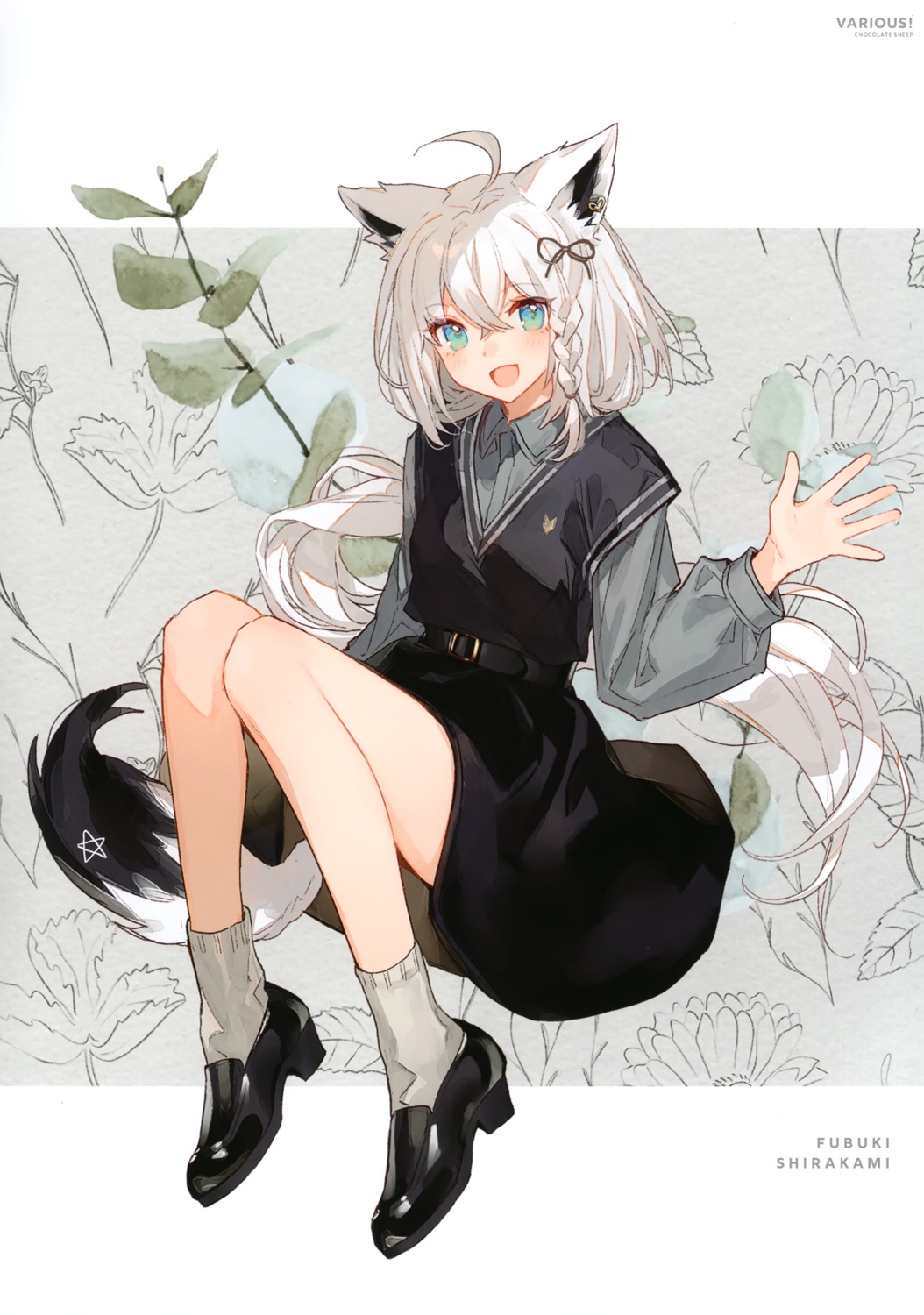 animal_ears chocoan chocolate_sheep hololive hololive_gamers kitsune shirakami_fubuki tail