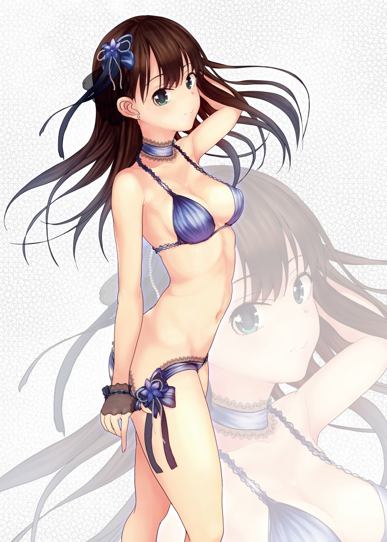 bikini cleavage q_(ed69) shibuya_rin swimsuits the_idolm@ster the_idolm@ster_cinderella_girls undressing