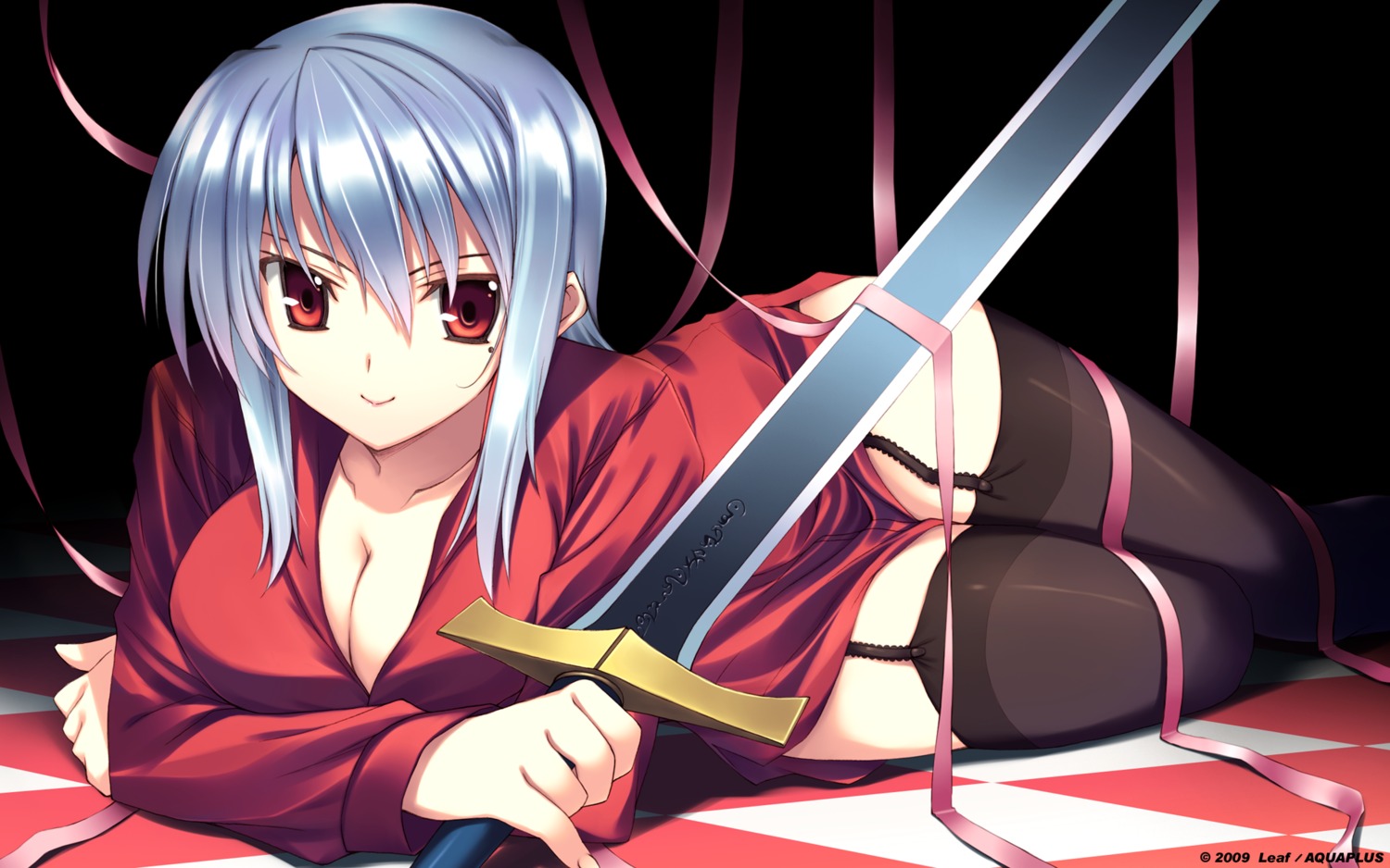 business_suit cleavage garter_belt leaf lidia stockings sword tagme tears_to_tiara thighhighs wallpaper