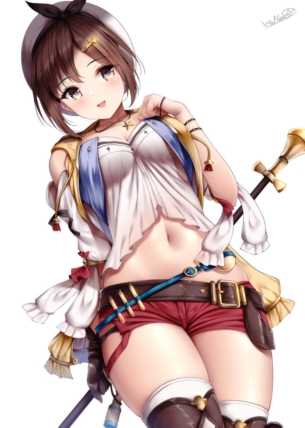 atelier atelier_ryza cleavage reisalin_stout thighhighs weapon wsman