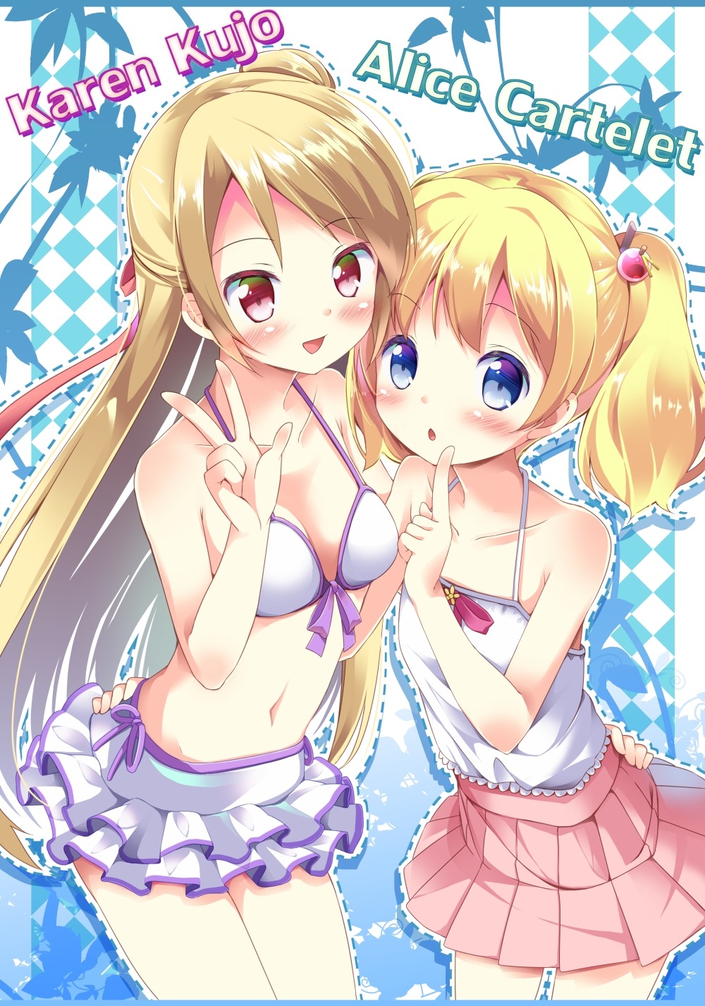 alice_cartelet bikini kin'iro_mosaic kujou_karen shiina_yuuki swimsuits