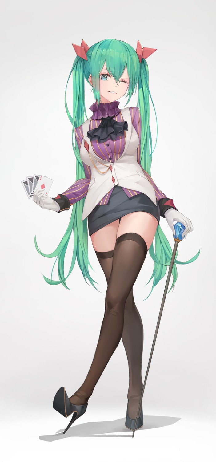 hatsune_miku heels r/h thighhighs vocaloid