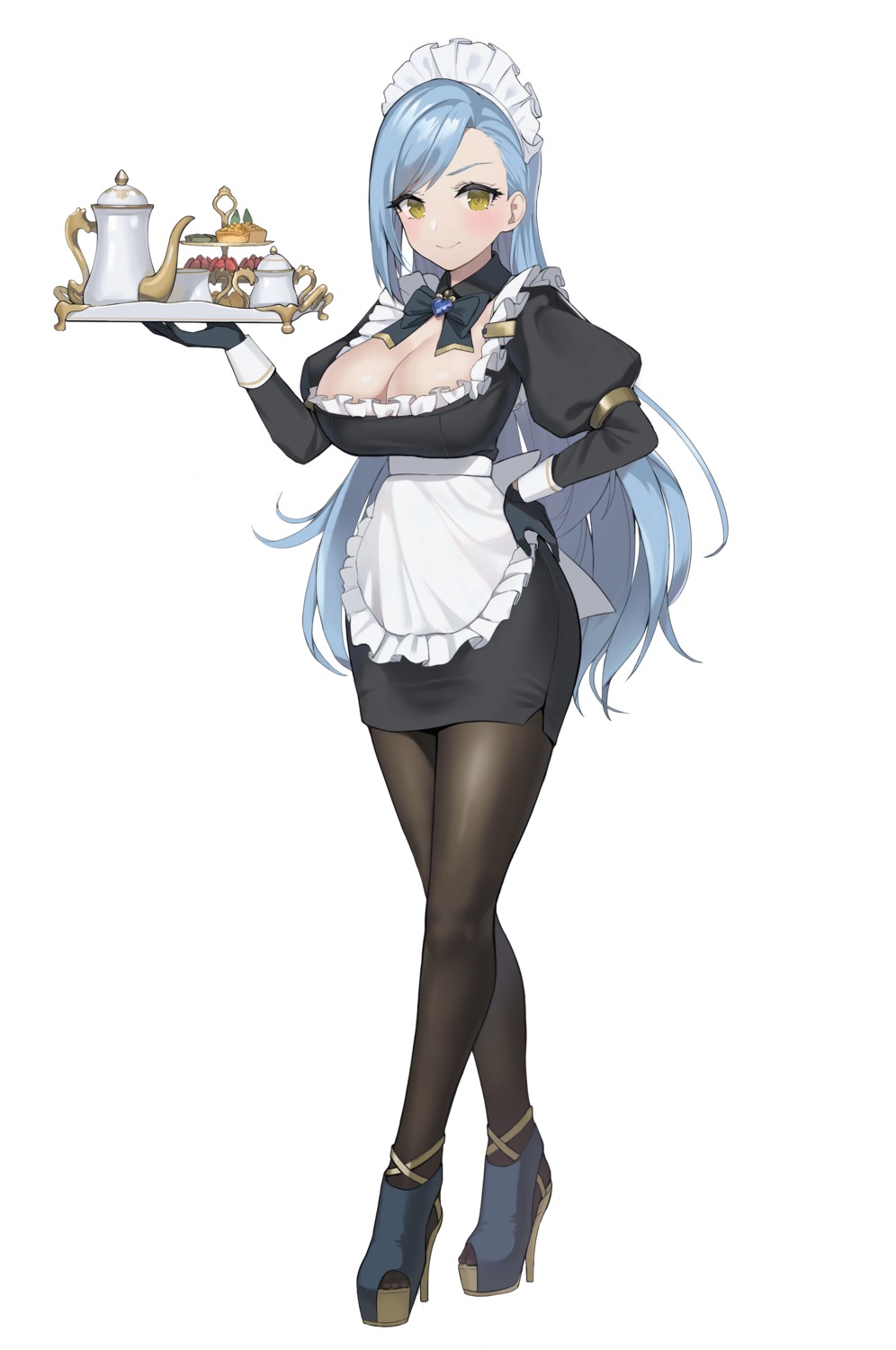 heels lv.p maid no_bra pantyhose waitress