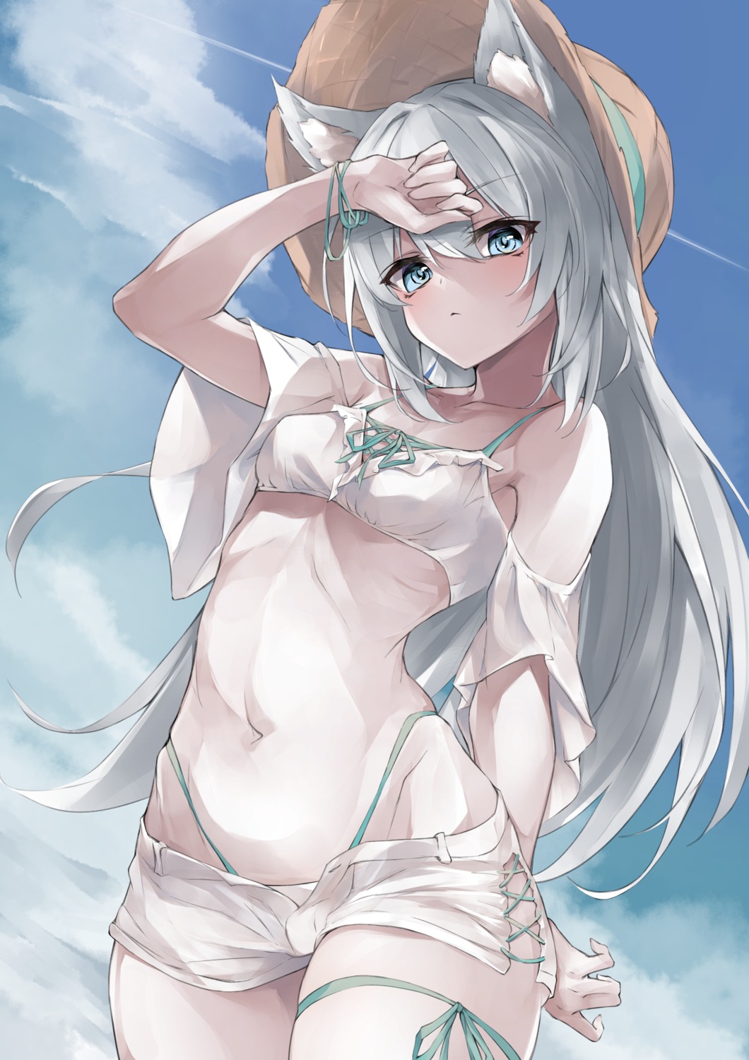 animal_ears bikini garter see_through sutetete swimsuits