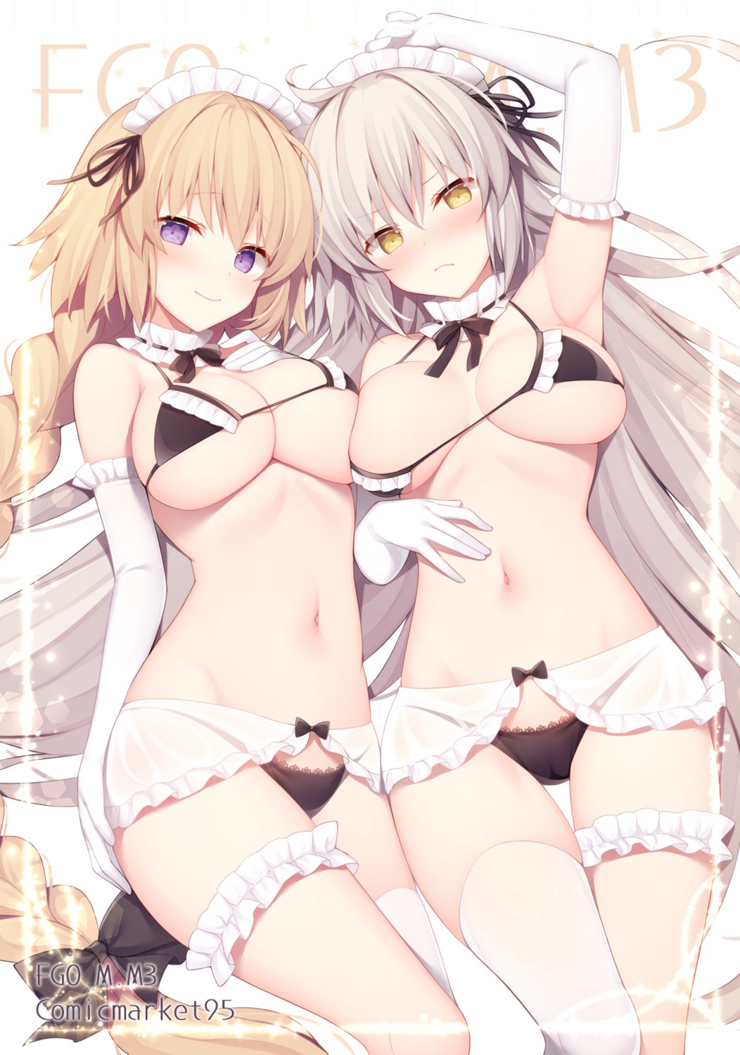 bikini breasts fate/grand_order garter jeanne_d'arc jeanne_d'arc_(alter)_(fate) jeanne_d'arc_(fate) maid miko_92 pantsu see_through swimsuits thighhighs