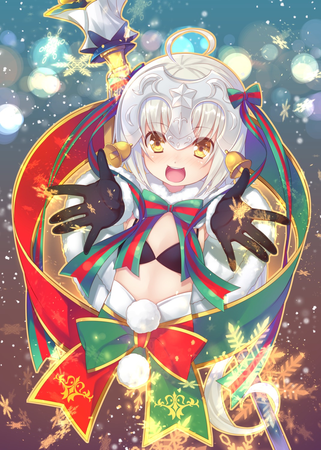 bra christmas fate/grand_order jeanne_d'arc_alter_santa_lily mayuzaki_yuu weapon