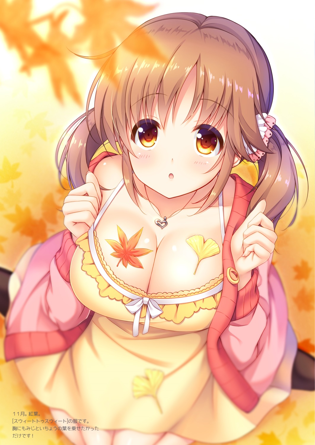 cleavage dress mizukoshi_mayu sweater the_idolm@ster the_idolm@ster_cinderella_girls totoki_airi