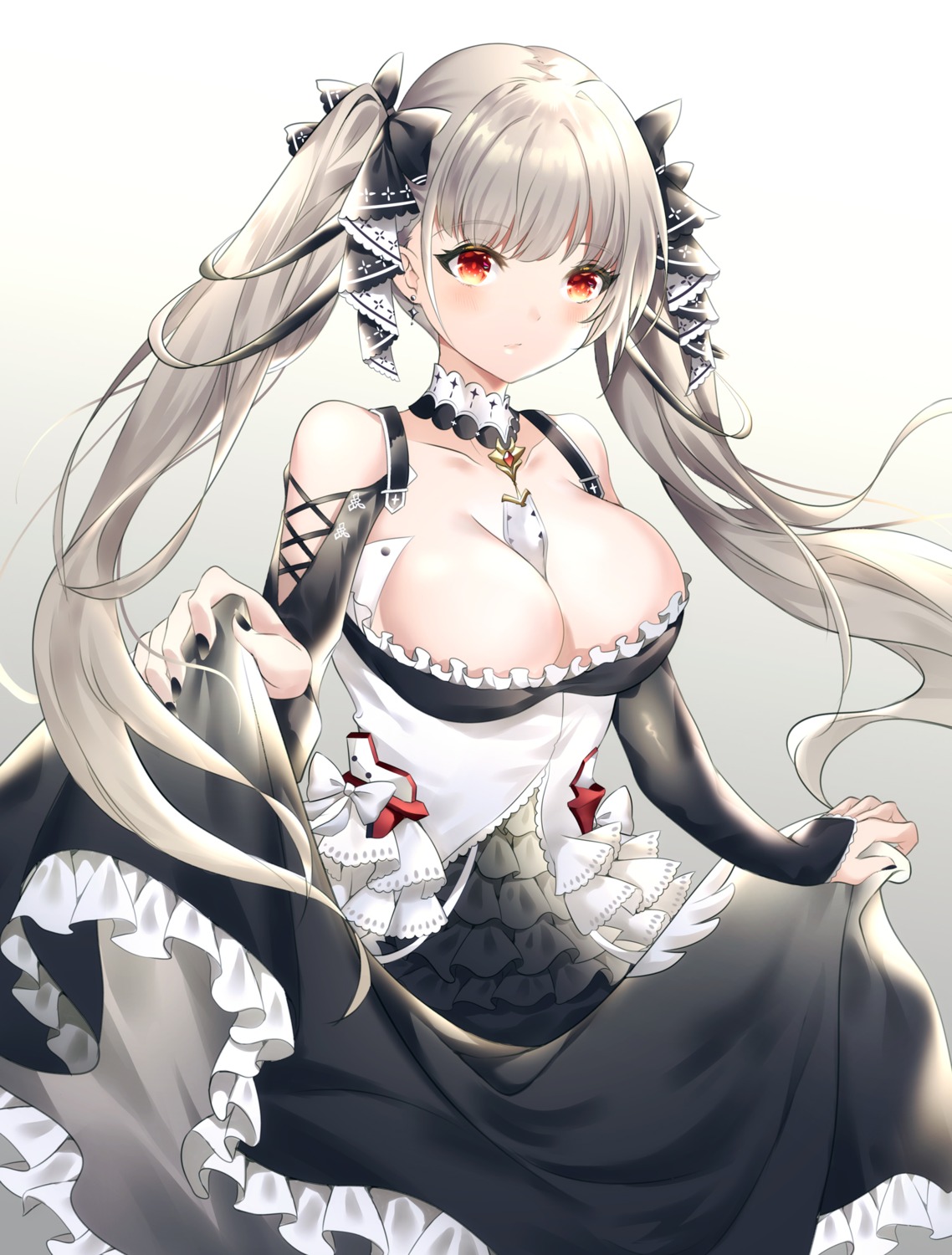 azur_lane formidable_(azur_lane) gothic_lolita lolita_fashion no_bra rhea_(0u0) skirt_lift