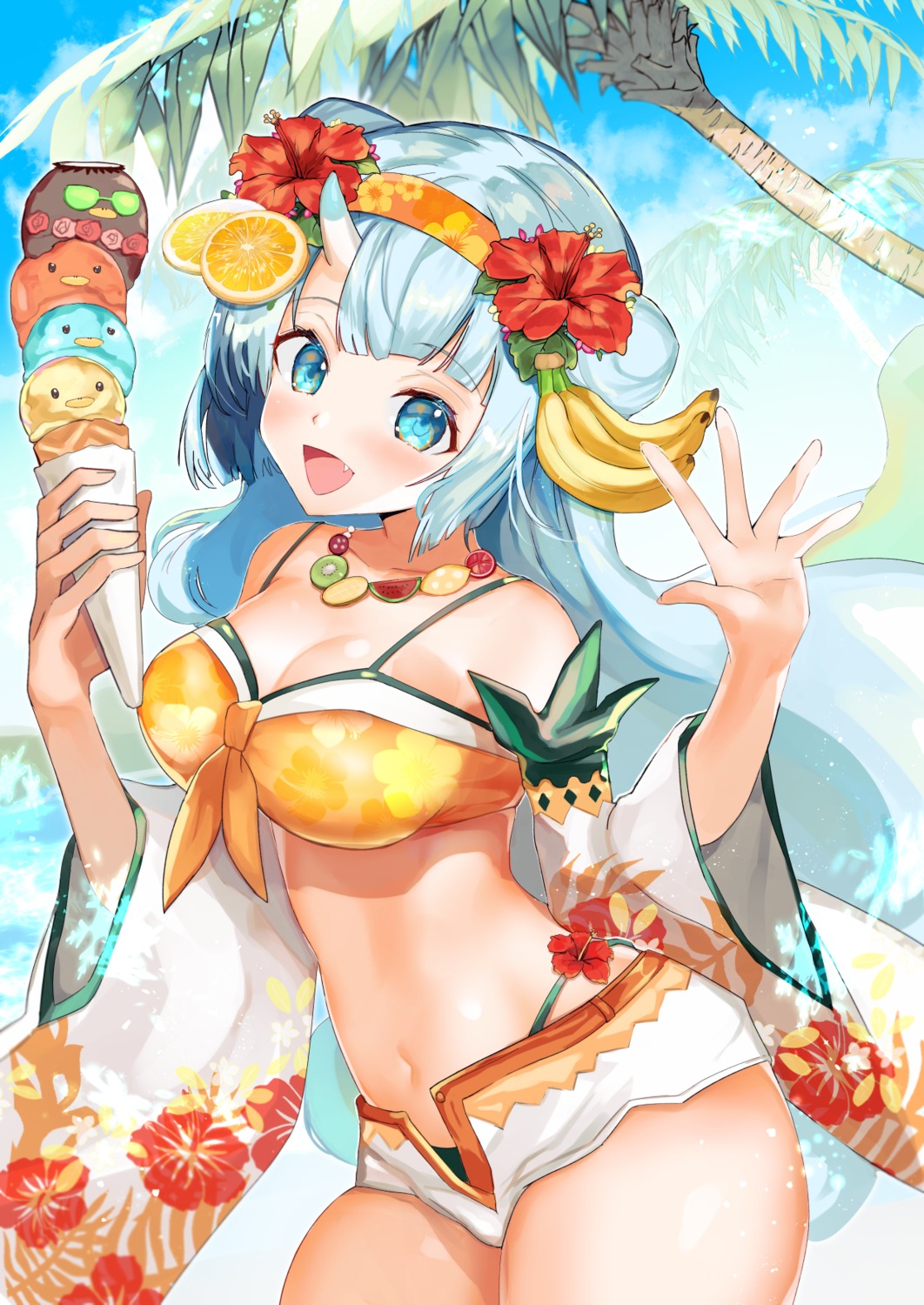 bikini chain_chronicle cleavage horns swimsuits tagme