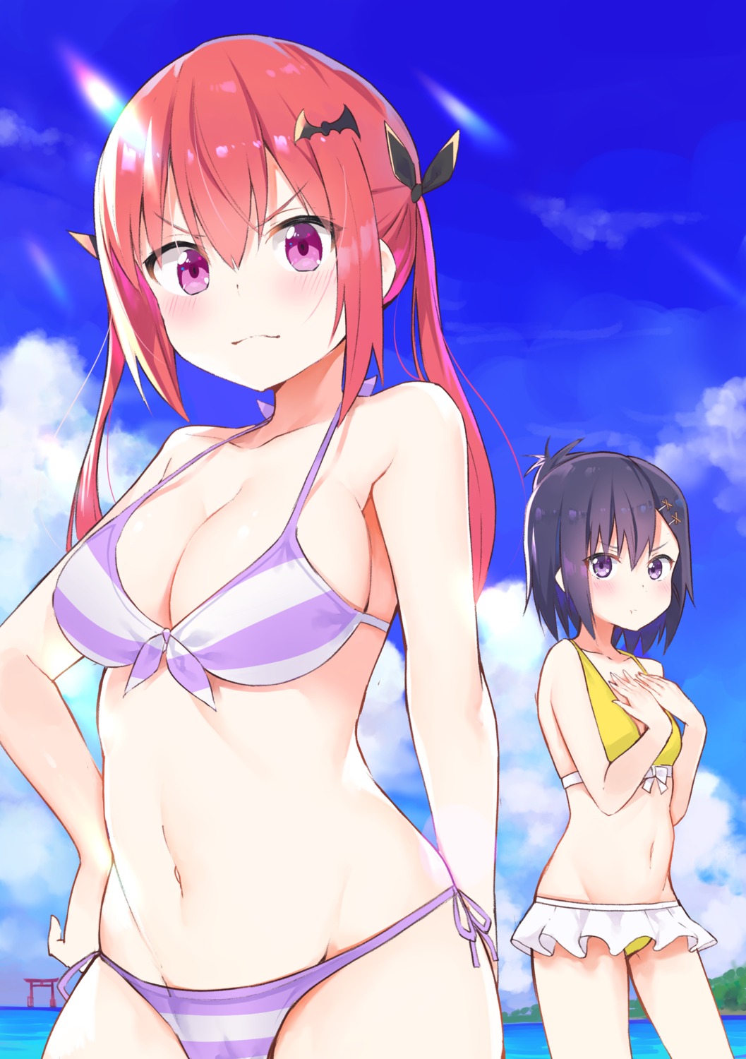 bikini breast_hold cleavage gabriel_dropout kerun kurumizawa_satanichia_mcdowell swimsuits tsukinose_vignette_april