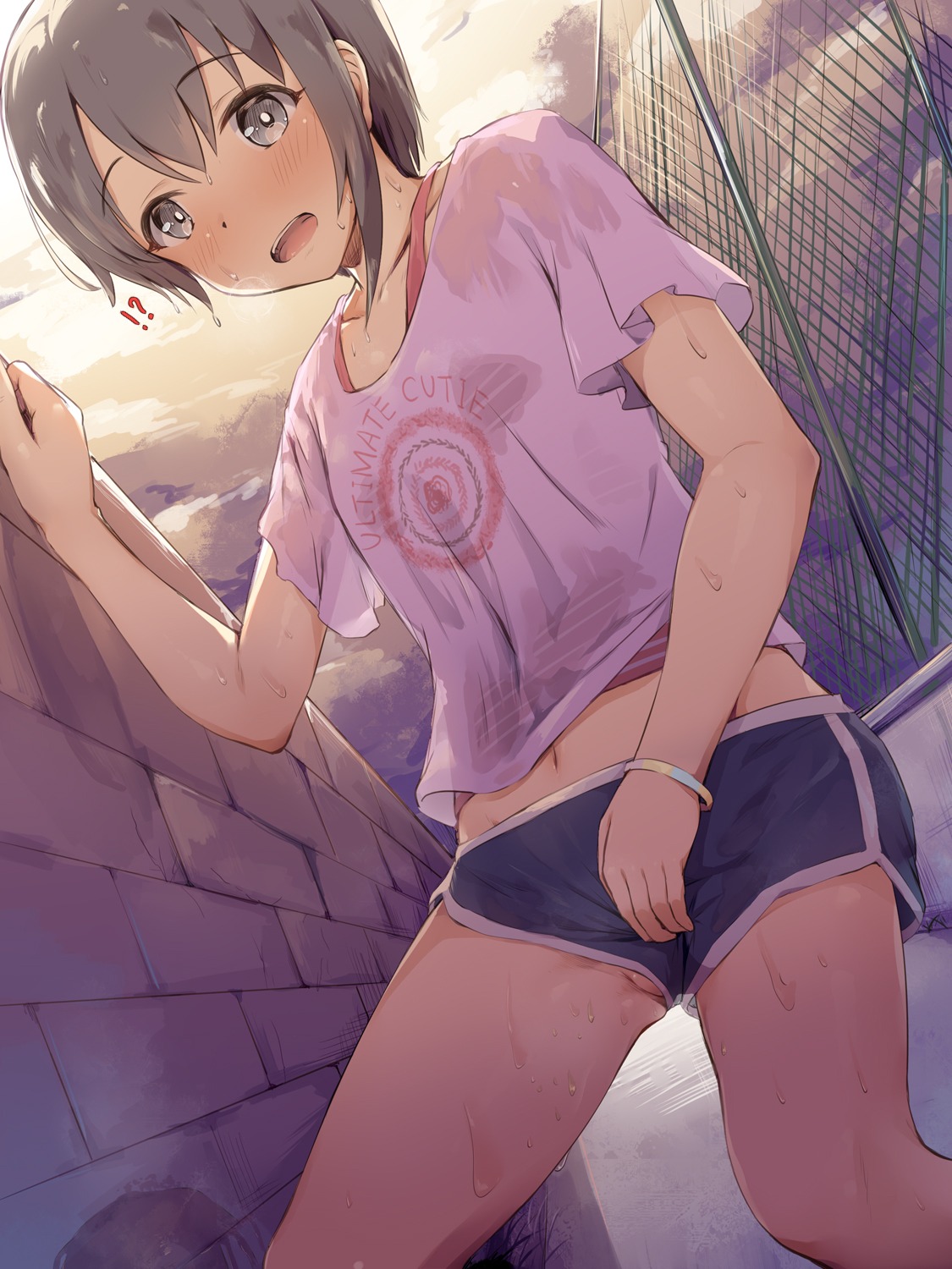 masturbation otokura_yuuki see_through seneto the_idolm@ster the_idolm@ster_cinderella_girls wet wet_clothes