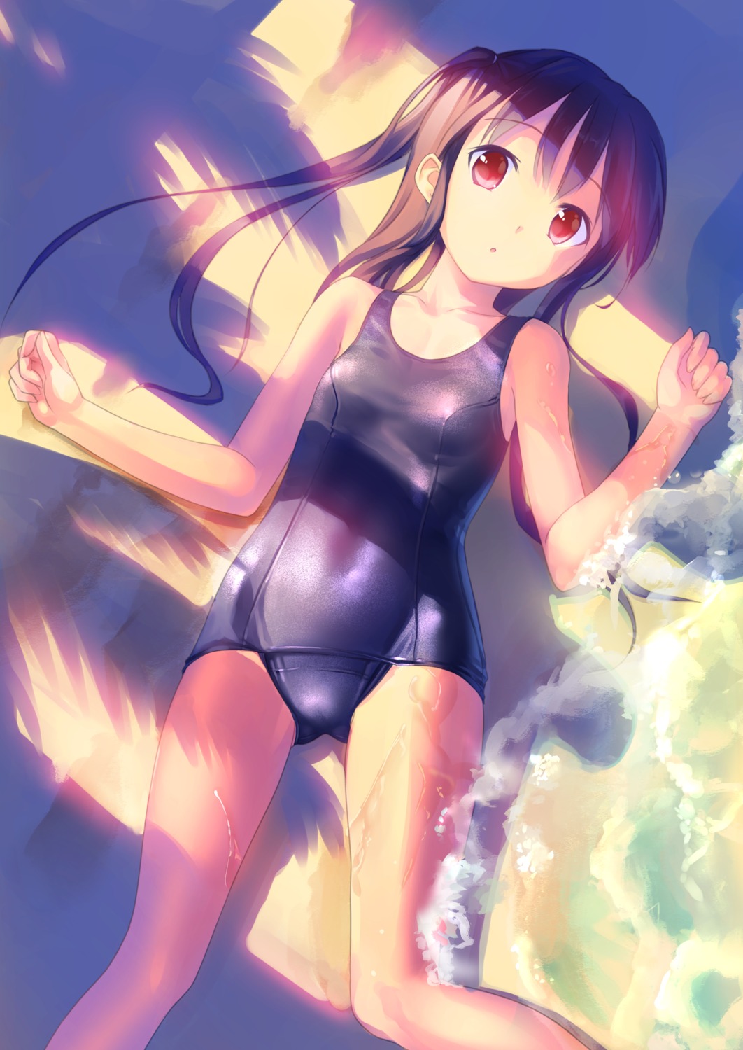 azami_nanami cameltoe game_cg imouto_ga_eroge_seiyuu_dattan_daga loli school_swimsuit swimsuits takoyaki wet yakiubu