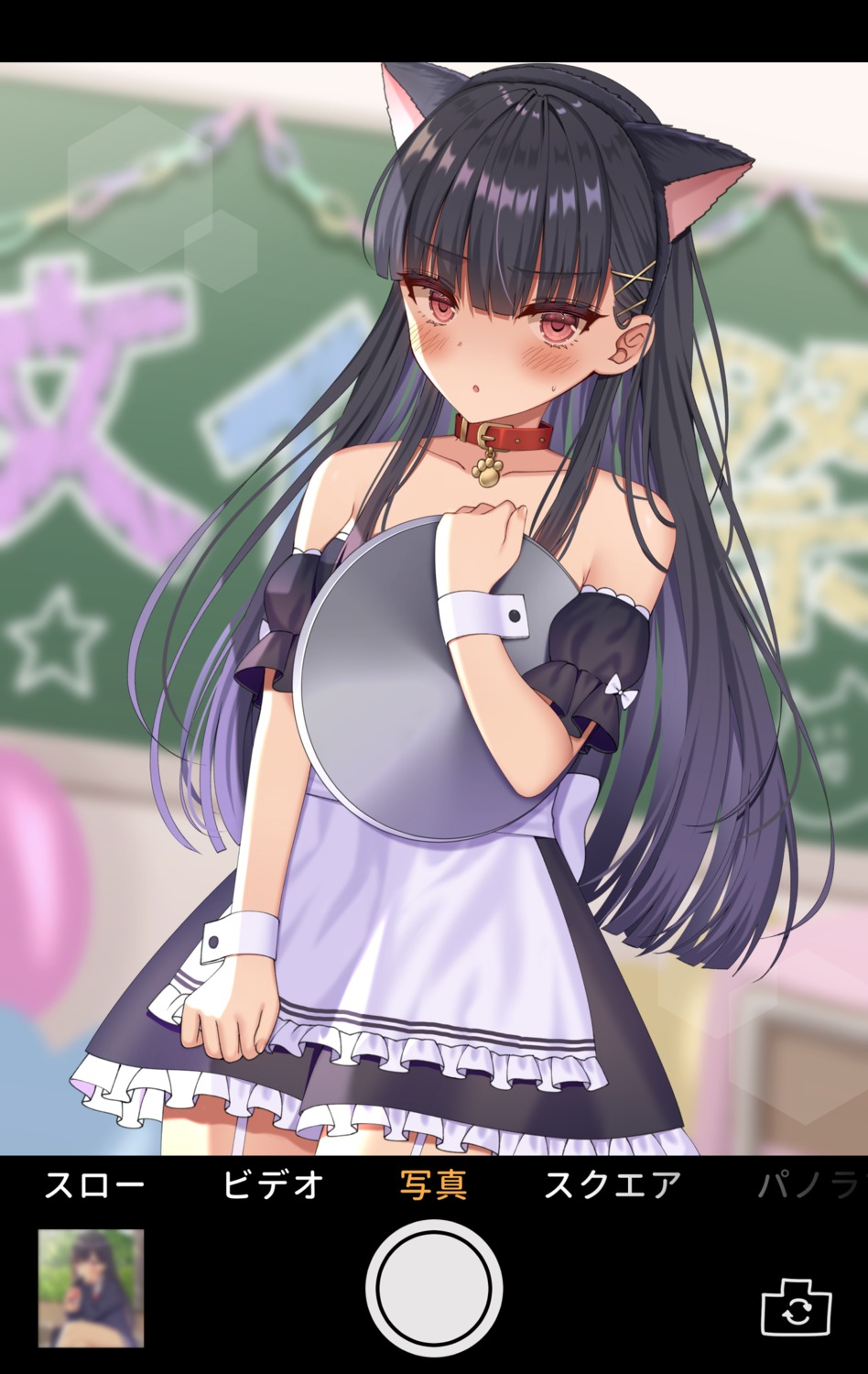 animal_ears izumo_neru maid nekomimi no_bra waitress