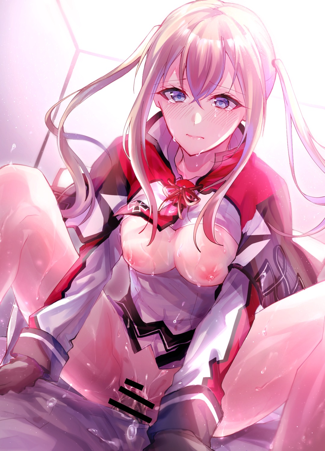 betti_(maron) bottomless breasts censored cum graf_zeppelin_(kancolle) kantai_collection nipples no_bra open_shirt penis pussy sex uniform