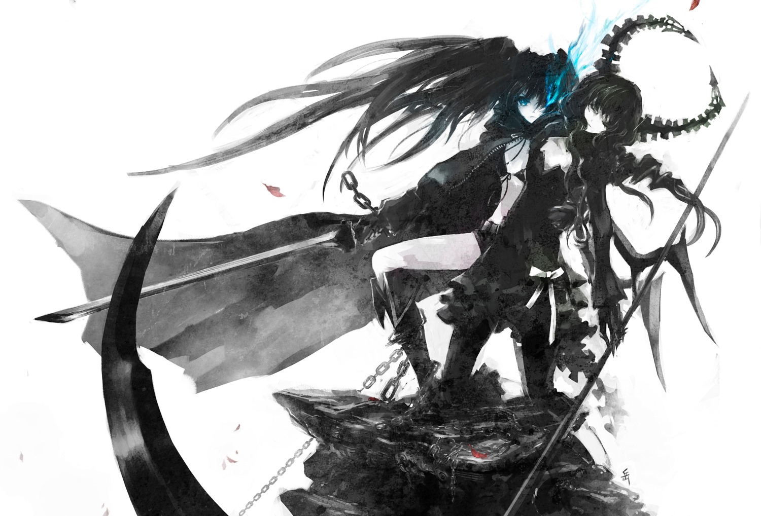 archlich black_rock_shooter black_rock_shooter_(character) dead_master sword vocaloid