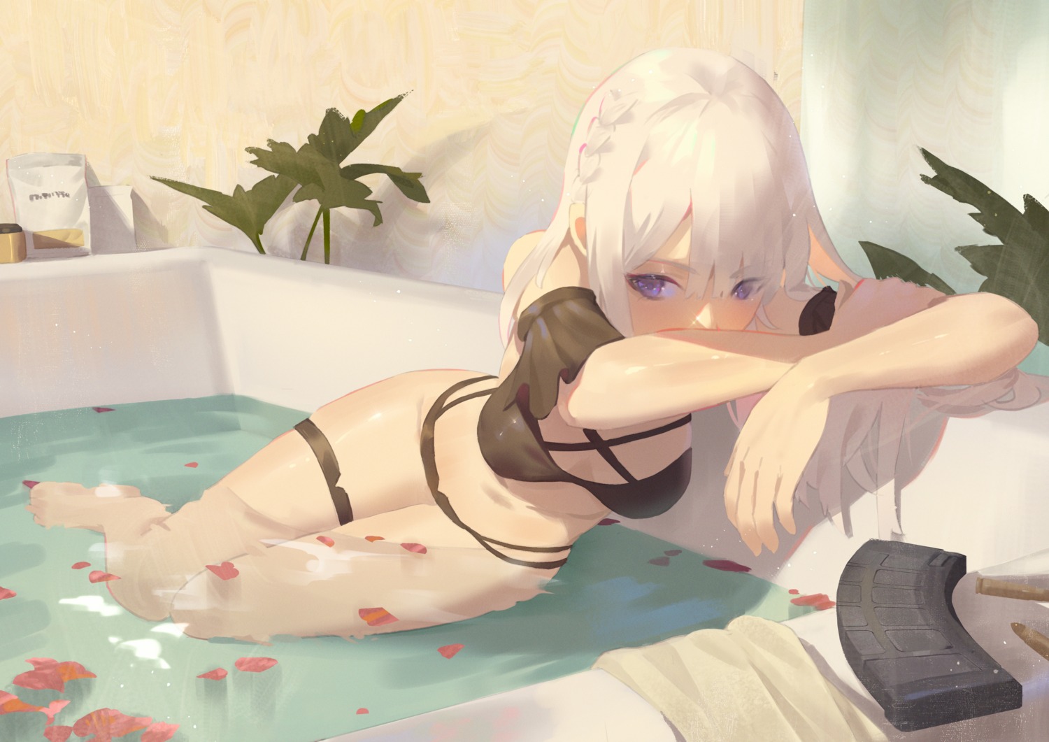 ak-12_(girls_frontline) artist_revision bikini cirilla garter girls_frontline swimsuits wet