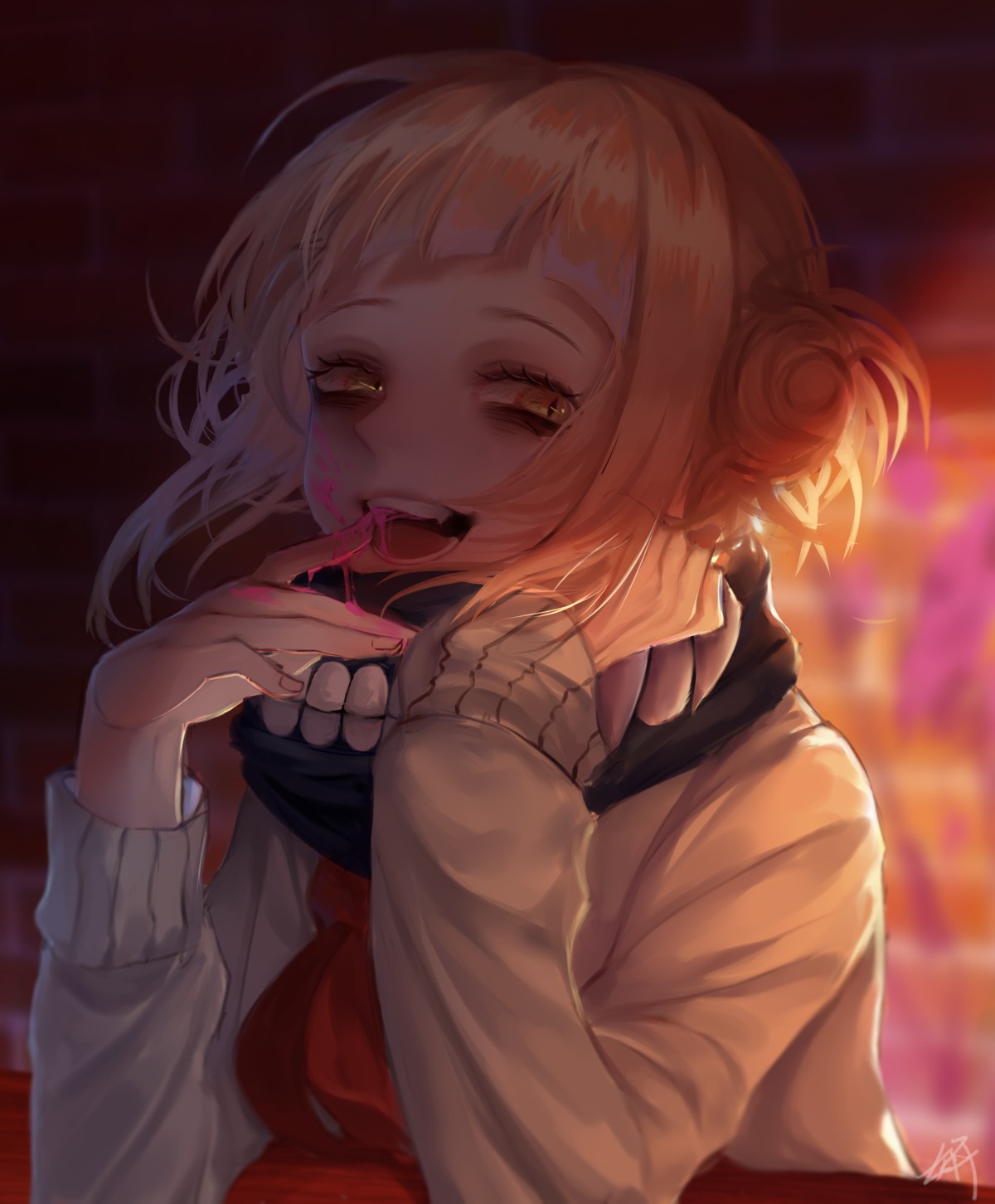 boku_no_hero_academia lisa_yan seifuku sweater toga_himiko