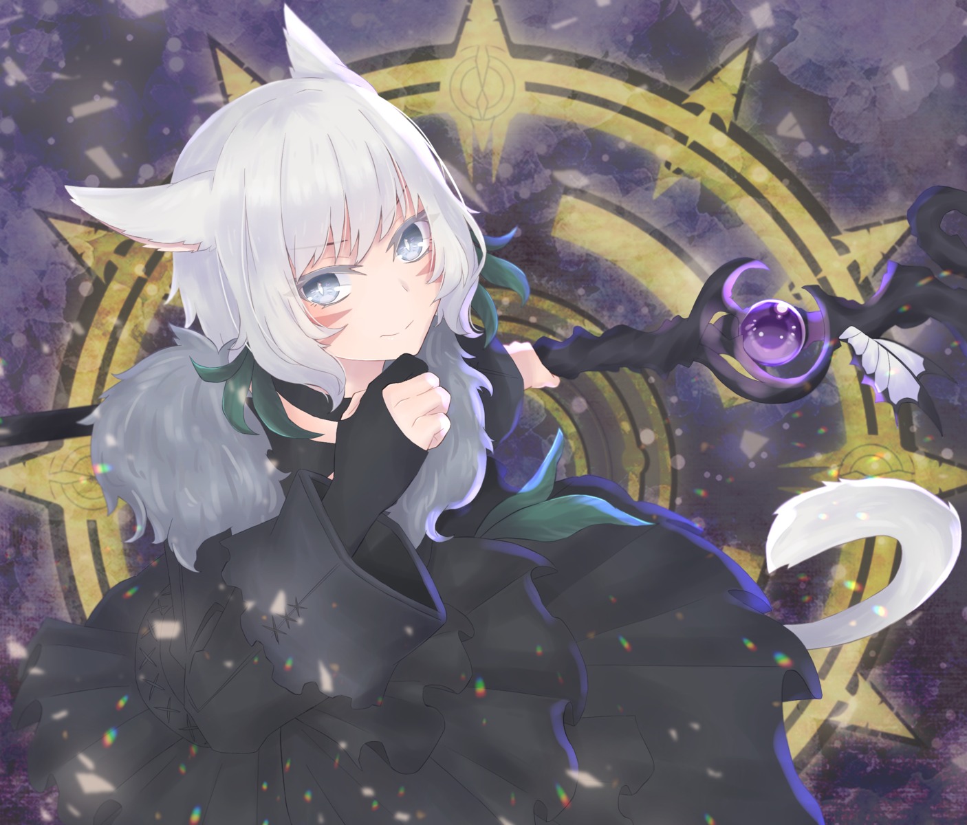 Final Fantasy Final Fantasy Xiv Miqo Te Y Shtola Animal Ears Dress Tagme Weapon 560779 Yande Re