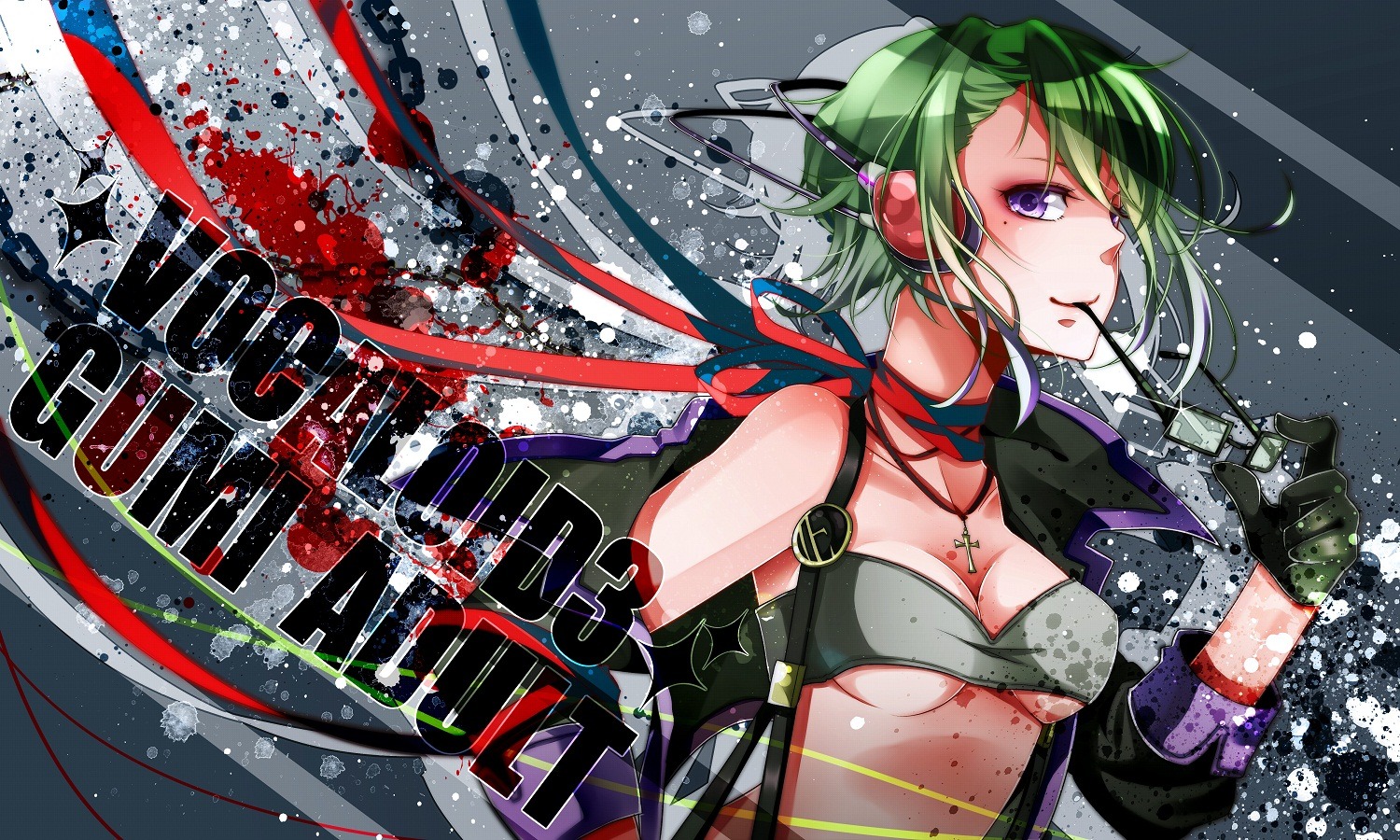 cleavage gumi headphones nou vocaloid