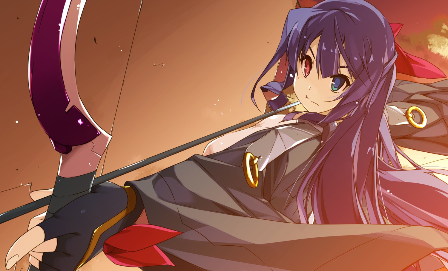 asama_tomo heterochromia kyoukai_senjou_no_horizon shikei weapon