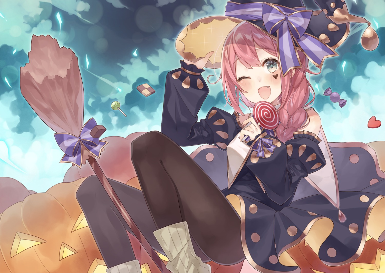 halloween minase_nagi pantyhose witch