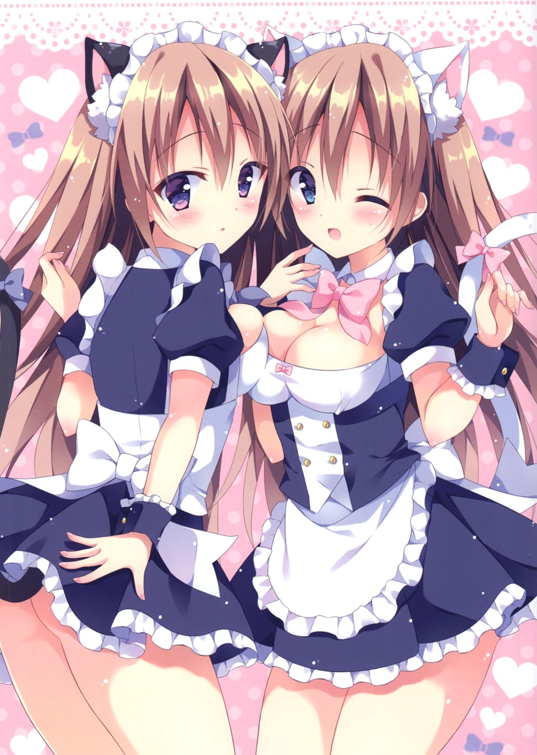 animal_ears cleavage izumi_nanase maid