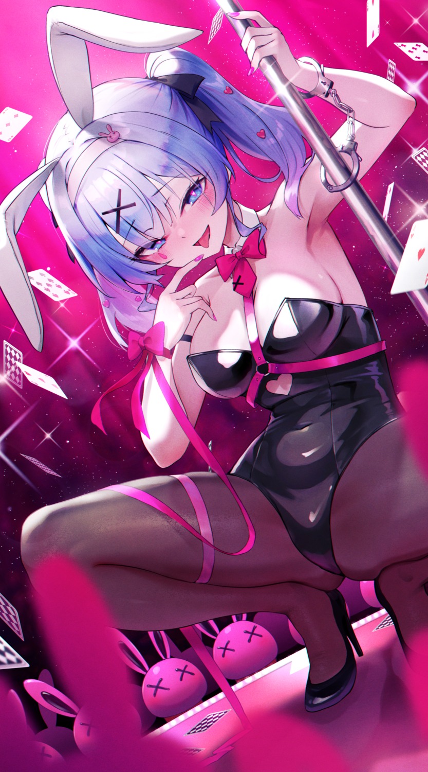 animal_ears bondage bunny_ears bunny_girl esugi garter hatsune_miku heels no_bra pantyhose rabbit_hole_(vocaloid) tattoo vocaloid