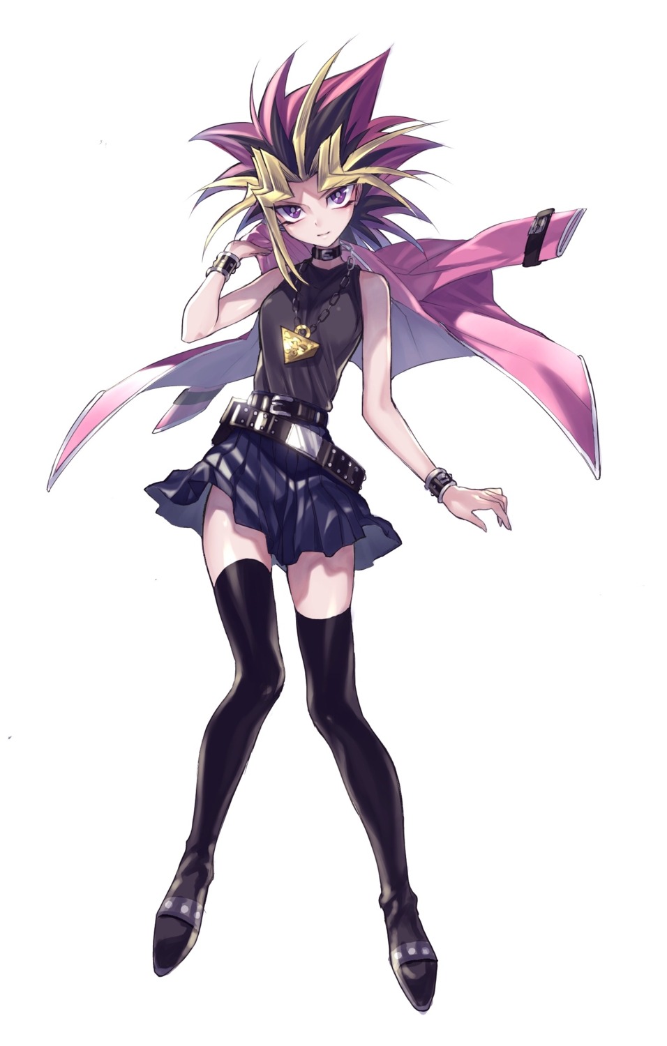 genderswap maruchi thighhighs yami_yuugi yugioh