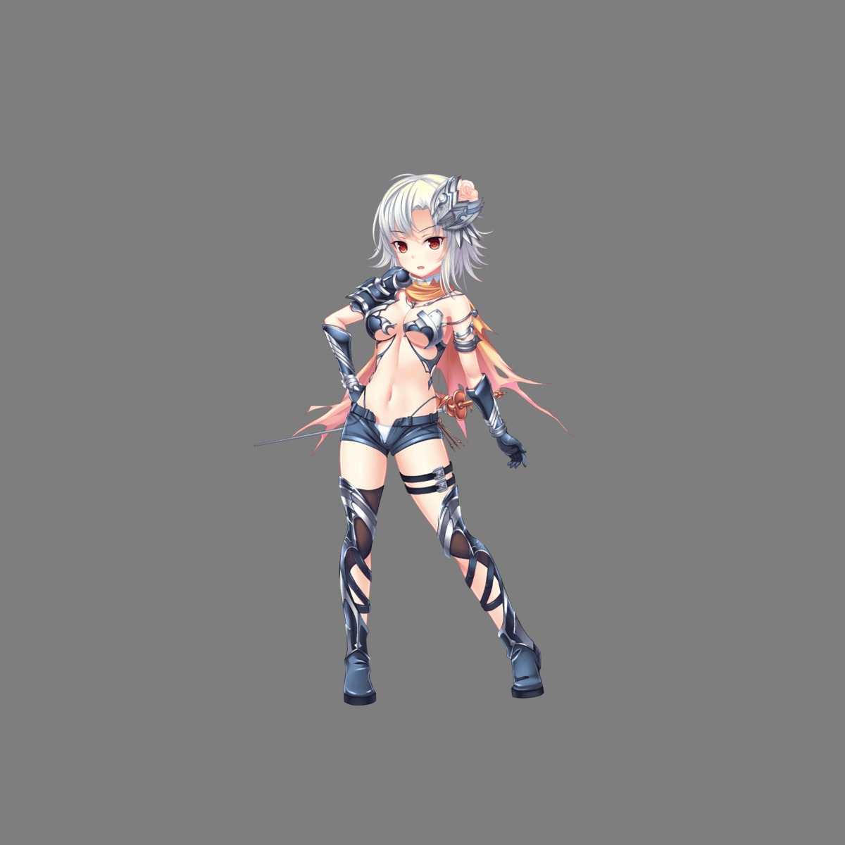 bikini_armor cleavage garter hoshi_no_girls_odyssey thighhighs transparent_png weapon