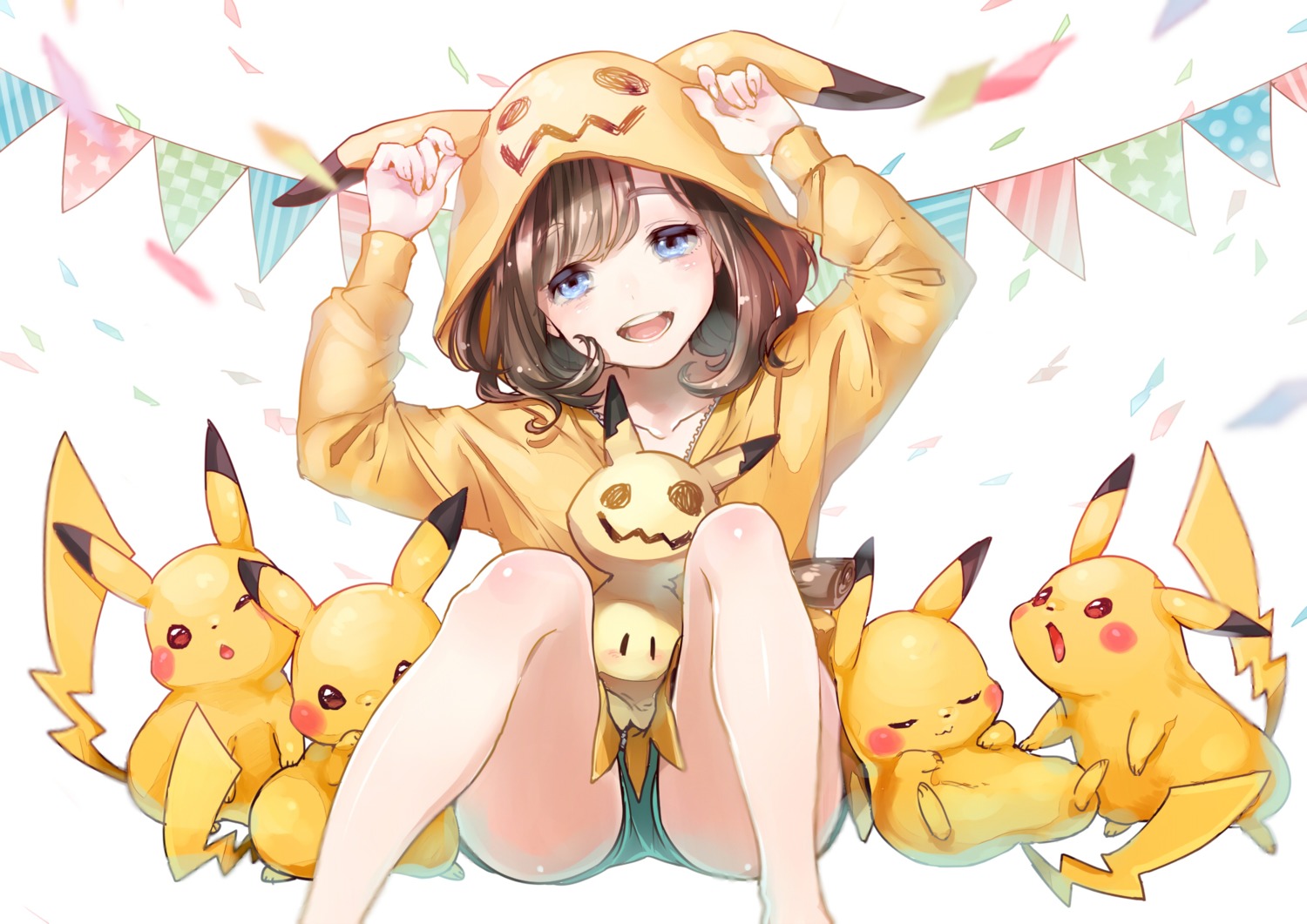 miimmiim3333 mimikyu mizuki_(pokemon) pikachu pokemon pokemon_sm