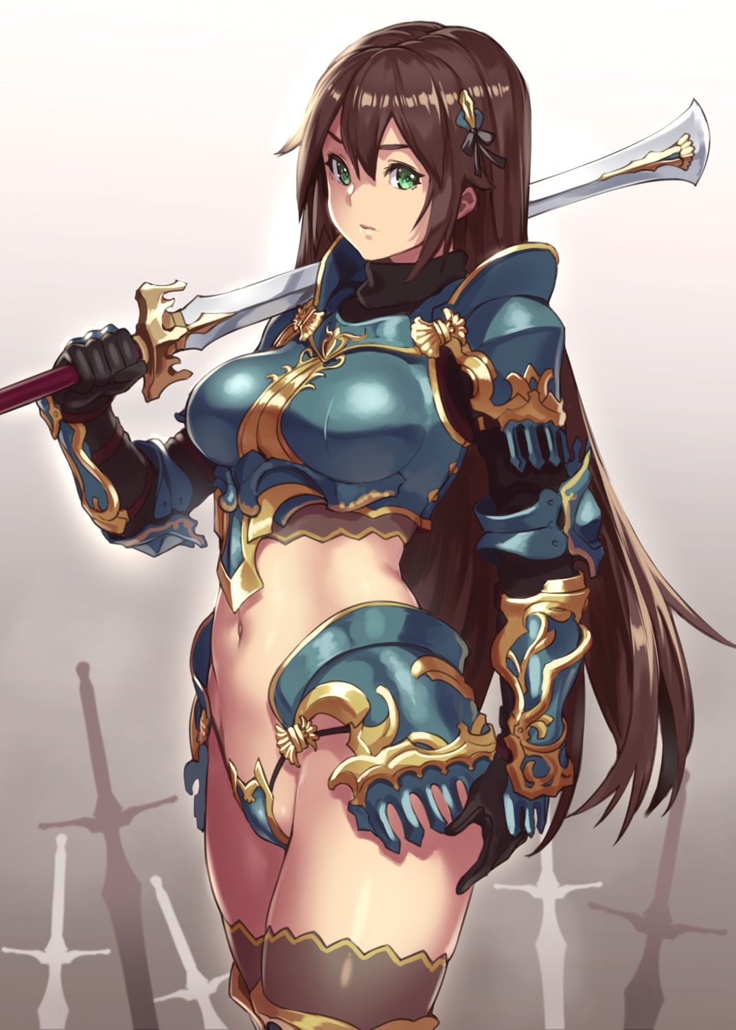 armor bikini_armor houtengeki koroukan sword thighhighs thong