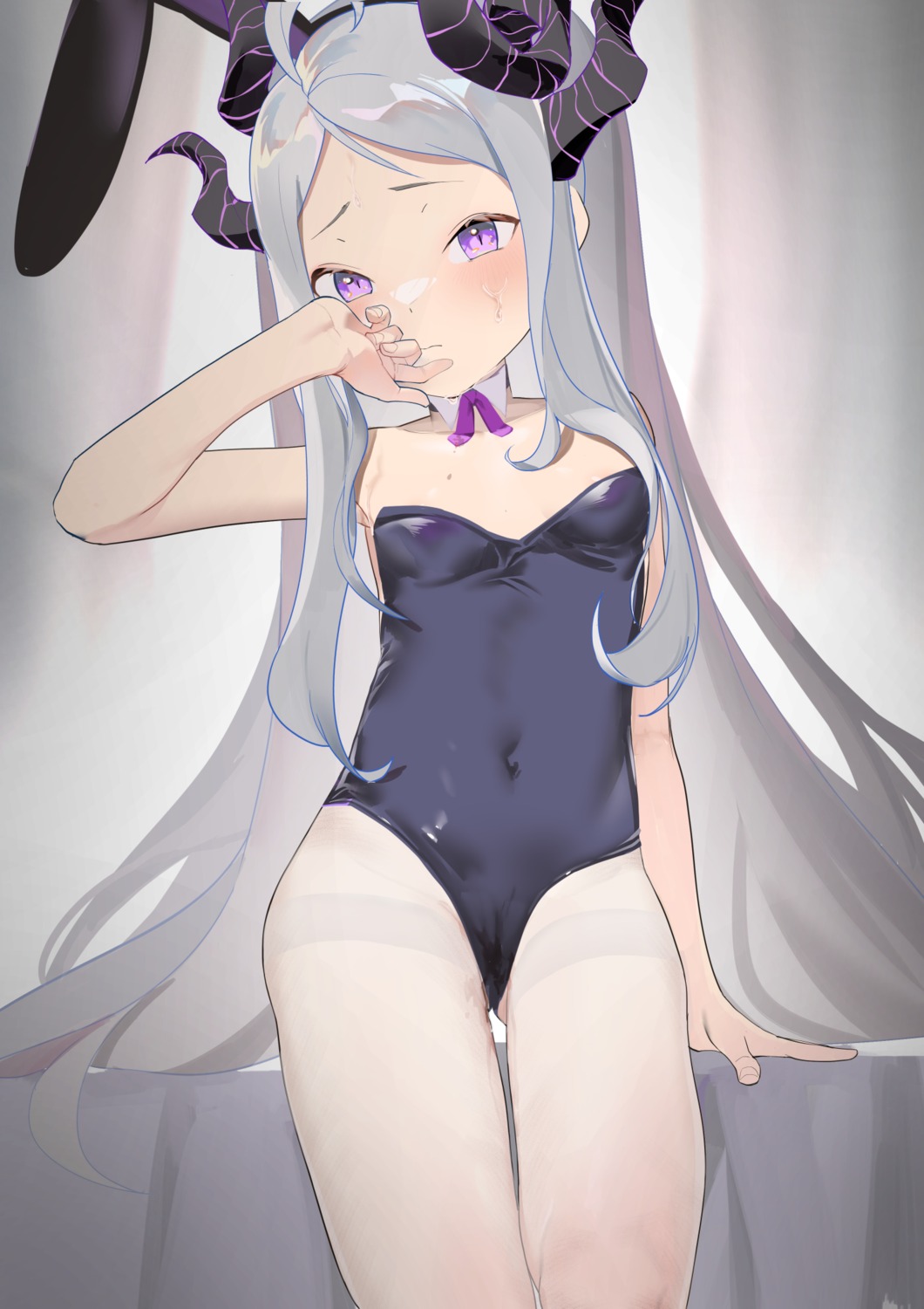 animal_ears blue_archive bunny_ears bunny_girl cameltoe halo horns loli no_bra nuda pantyhose sorasaki_hina