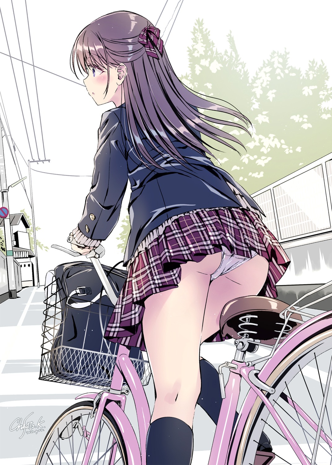 artist_revision ass kobayashi_chisato pantsu seifuku skirt_lift sweater
