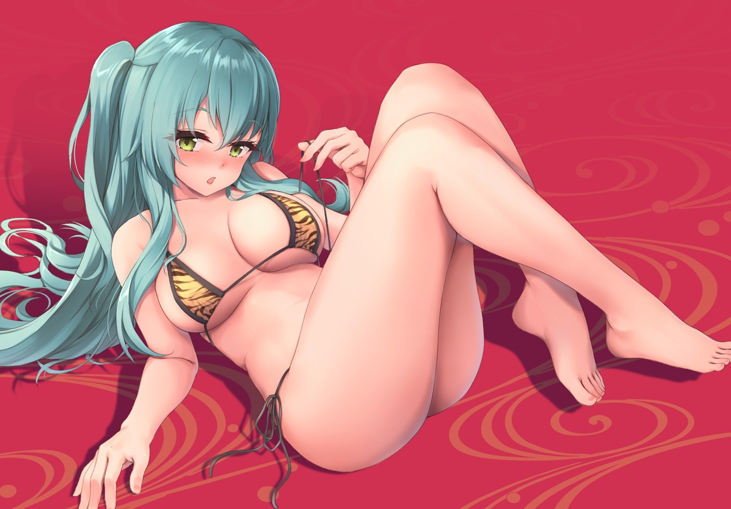 awa_yume bikini feet kantai_collection suzuya_(kancolle) swimsuits