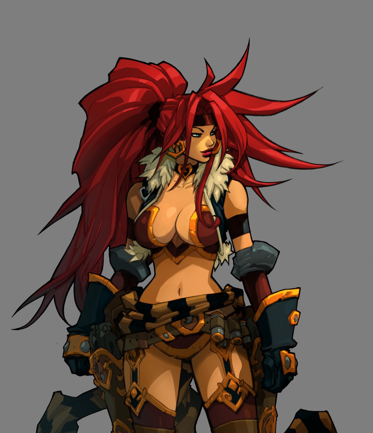 armor battle_chasers no_bra stockings tagme thighhighs