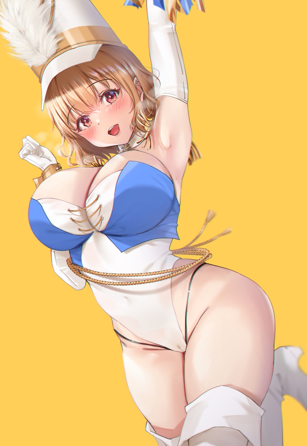 cameltoe heels leotard no_bra pantsu thighhighs thong uniform yutsuki_tsuzuri