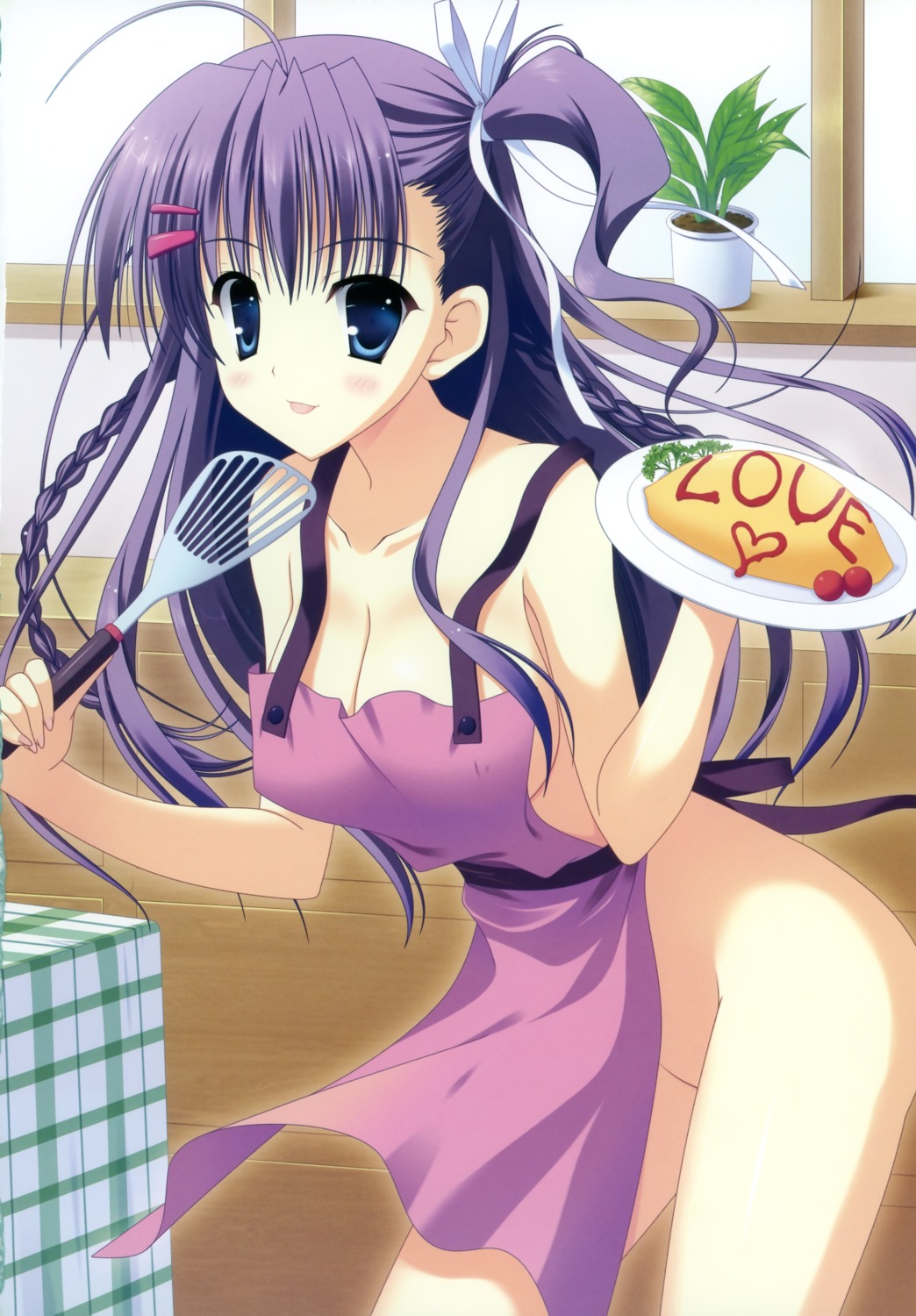 cleavage fixme naked_apron naruse_mamoru scanning_dust