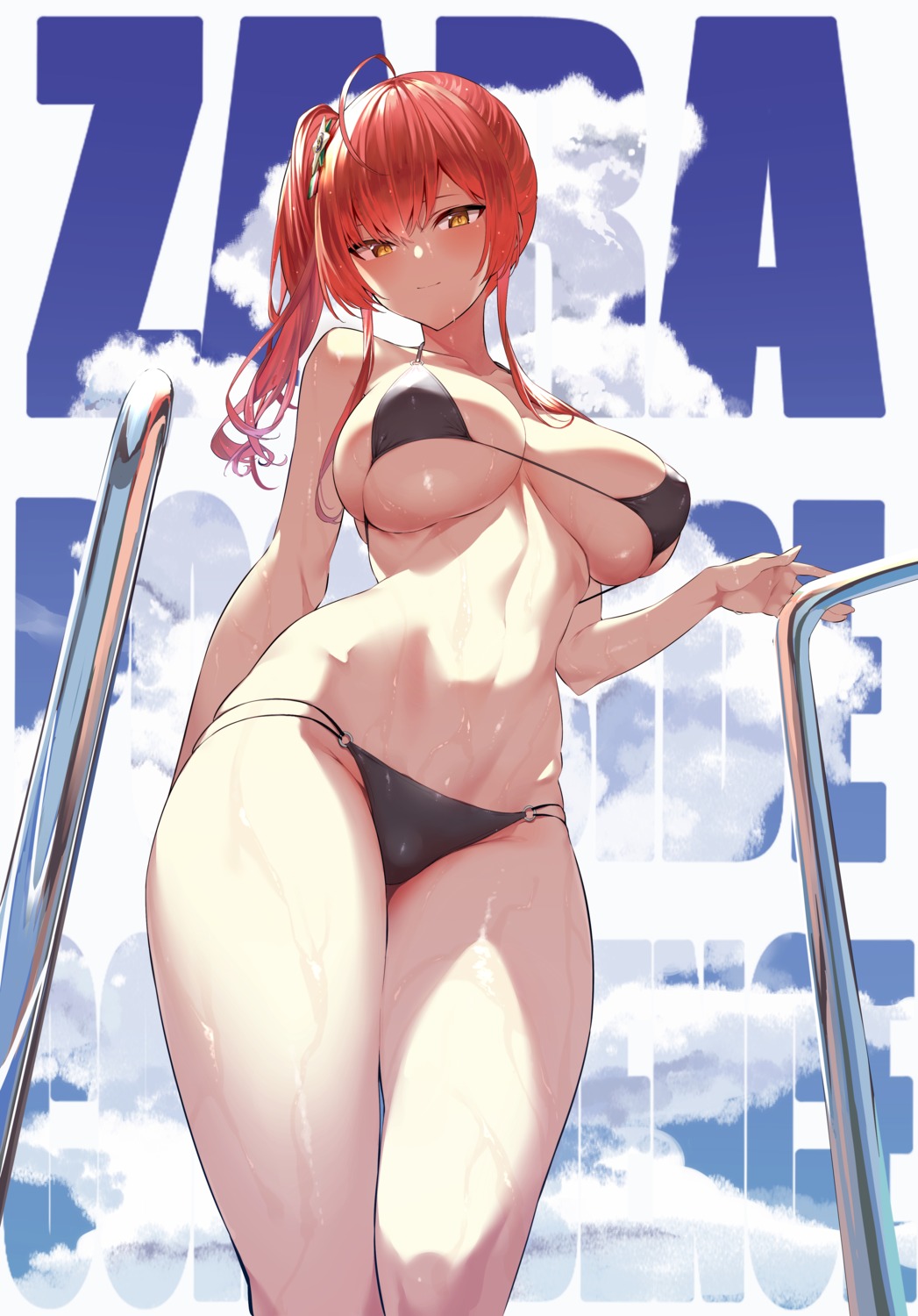 azur_lane bikini erect_nipples hiiragi_yuuichi swimsuits wet zara_(azur_lane)