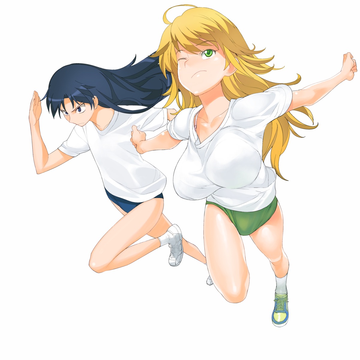 a1 buruma gym_uniform hoshii_miki initial-g kisaragi_chihaya the_idolm@ster