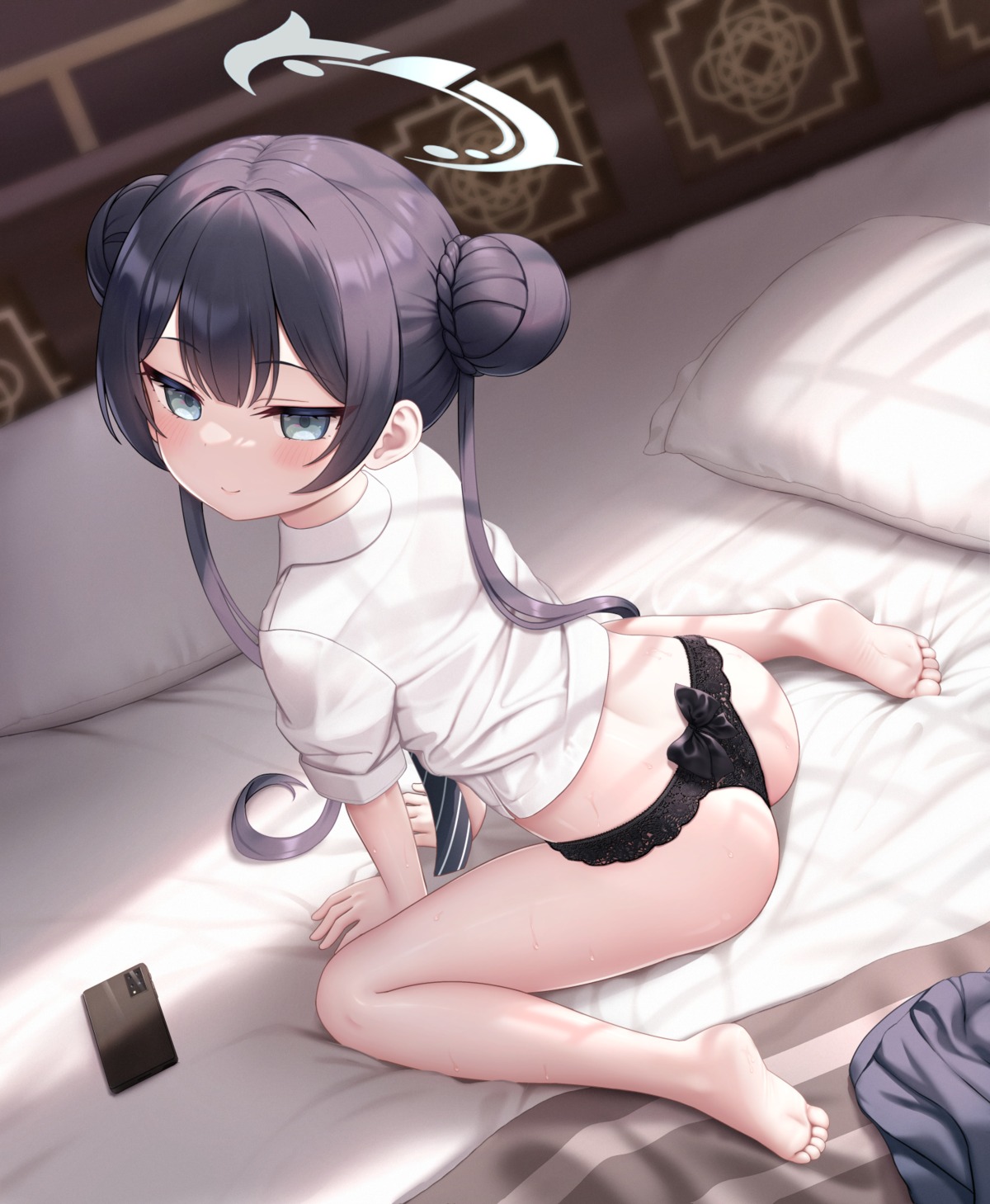 ass blue_archive cementite halo loli pantsu ryuuge_kisaki seifuku thong