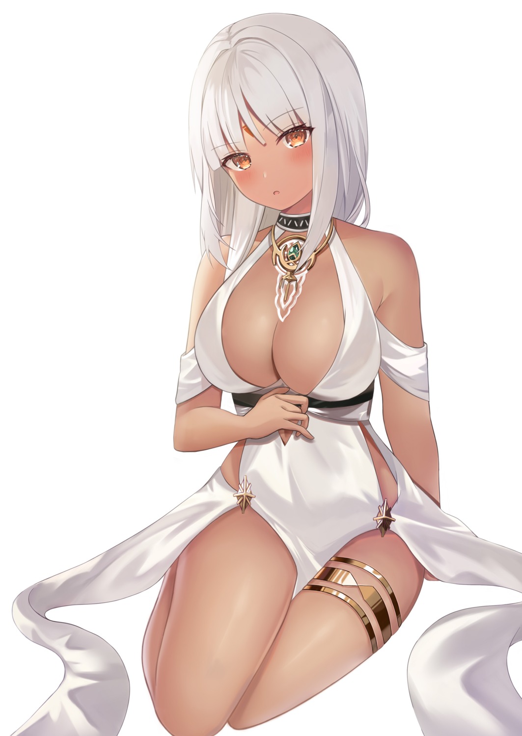 azur_lane dress garter massachusetts_(azur_lane) nannann no_bra