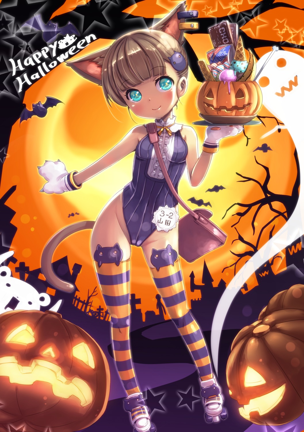 animal_ears cameltoe halloween jjjjjjj leotard loli nekomimi tail thighhighs