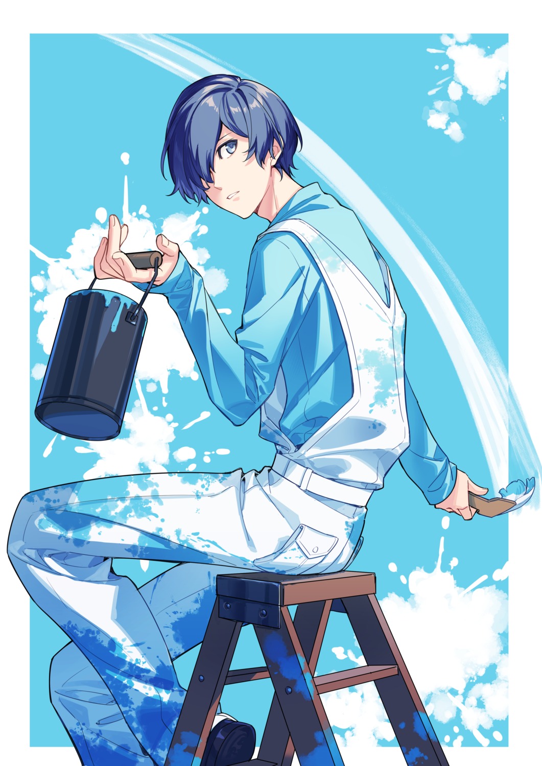 arisato_minato male megaten overalls persona persona_3 tsubasa_syaoin